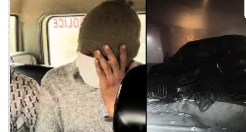 नोएडा सेक्टर-49 में रात के समय हुए सड़क हादसे के बाद जांच करती पुलिस, BMW कार की टक्कर से साइकिल सवार की मौत।