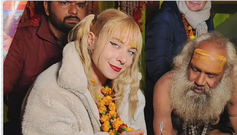 Lucrecia with Naga Sadhu at Triveni Sangam Prayagraj